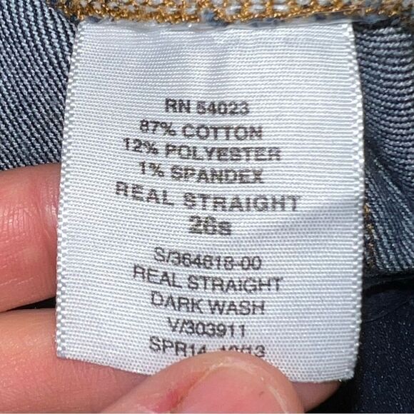 Gap straight dark jeans size 26 - Picture 3 of 4